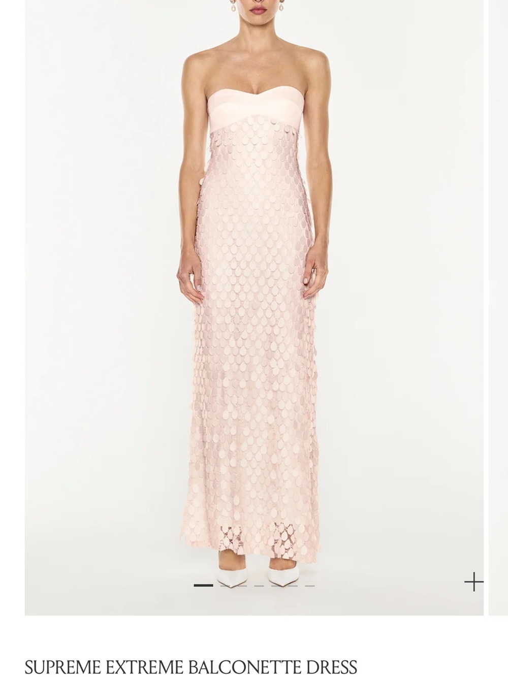 Supreme Strapless Sequin Maxi Dress in Light Blush